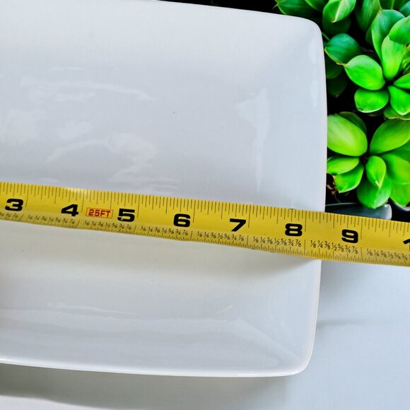 Set of Two Over and Back White Porcelain Maison Square Salad Plates 8 3/8" Wide - Picture 4 of 6